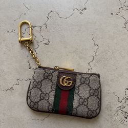 Gucci Ophidia Key Case in beige and ebony