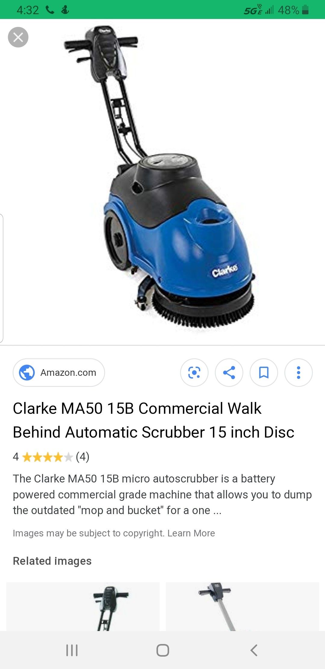 Clarke MA50 15B autoscrubber