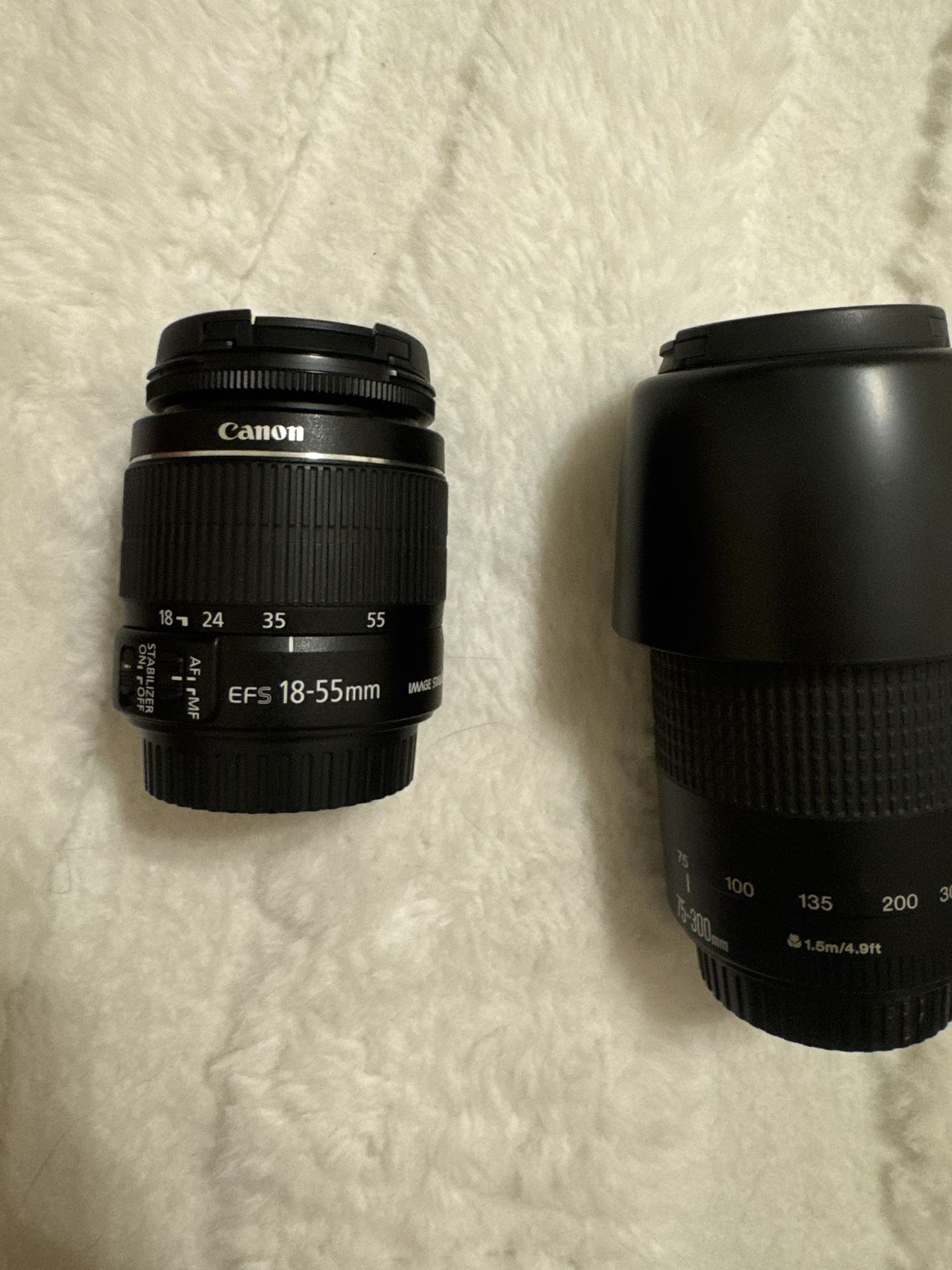 Canon EF-S 18-55mm And Canon EF 75-300mm