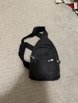 Black Nylon Sling Crossbody Bag