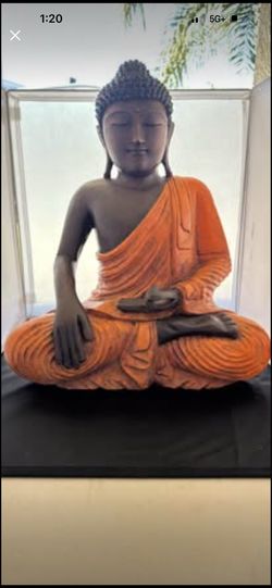 Handcrafted Padauk Wood Buddha Statue