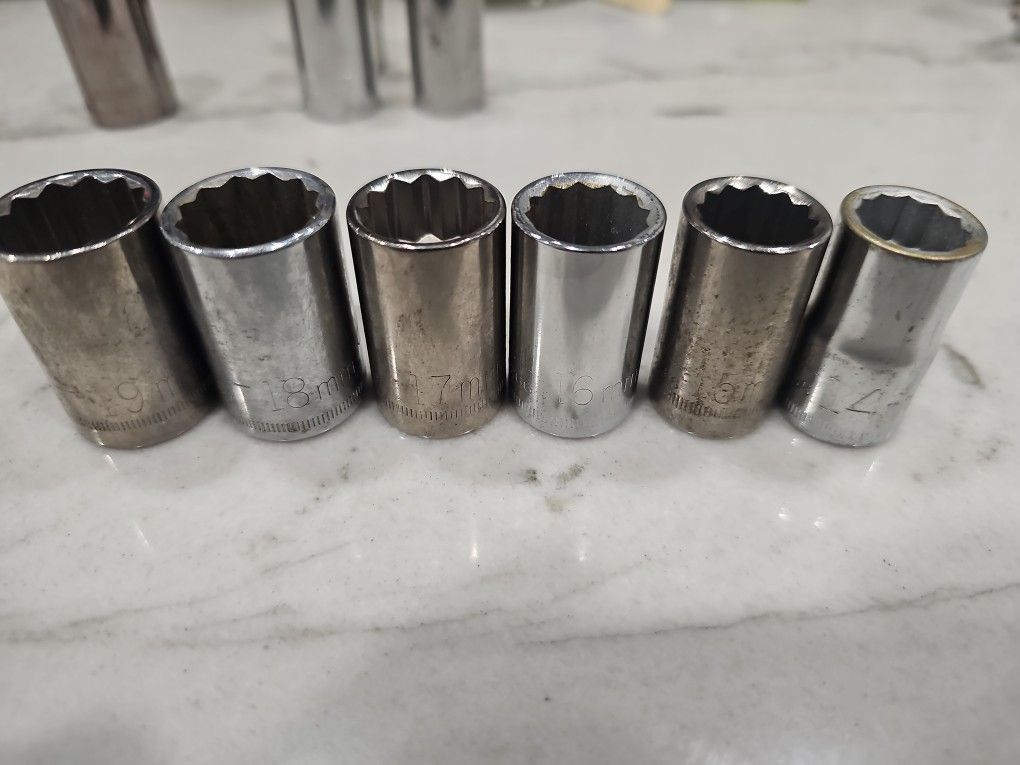 Craftsman metric socket set 1 2 drive 12 point 14mm 19mm for sale in