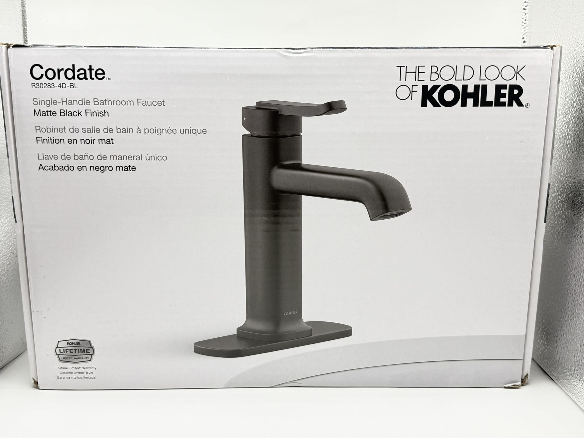 Kohler Cordate Single Handle Bathroom Faucet R30283-4D-BL. - Matte Black