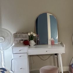 White & Gold MCM Desk