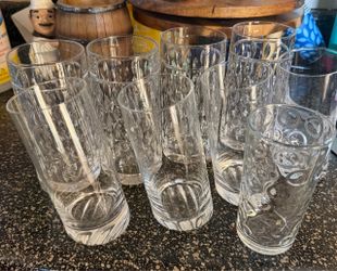 Assorted Clear Glass Tumblers & Highball Drinking Glasses Set