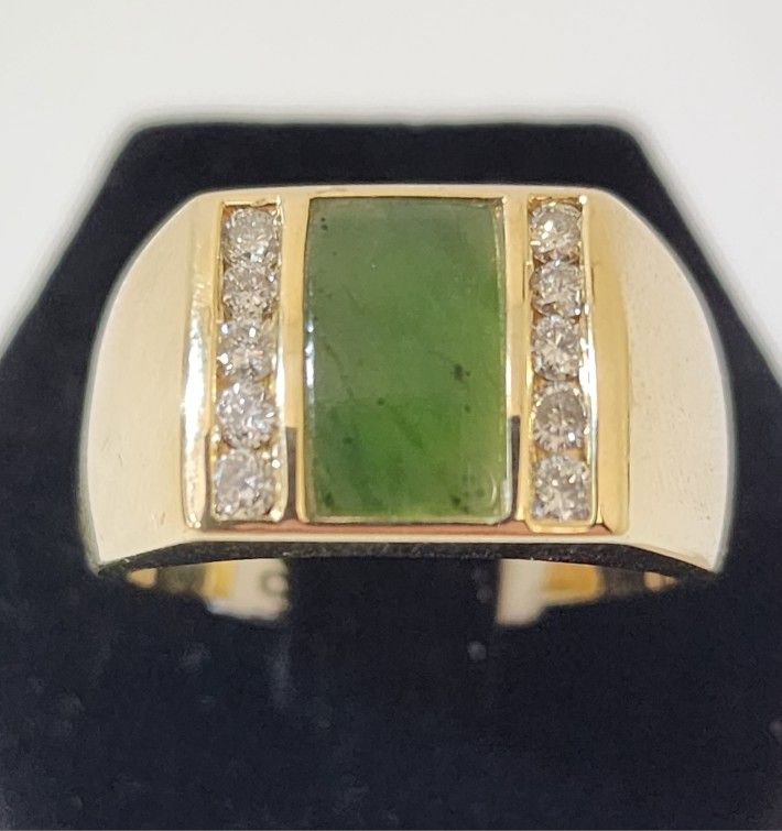 GTS DIA/JADE RING .40CTW 14K 9.3g