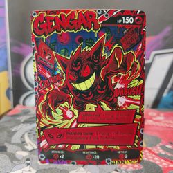 Pokemon Gengar Game UI  Custom Made Fan Art Holo With Texture