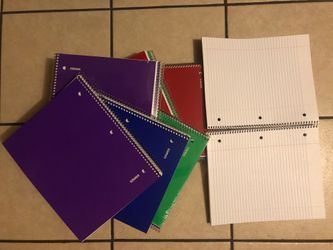 Subject Notebook College Ruled, 8.5" x 11", College Ruled, 100 Sheets, Assorted