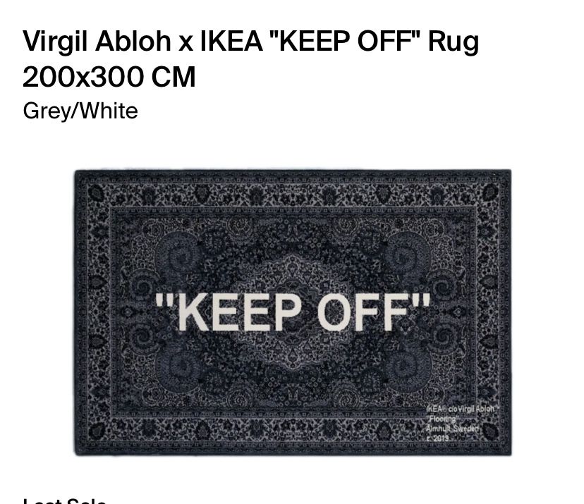 IKEA Virgil Abloh “KEEP OFF” Rug 200x300cm