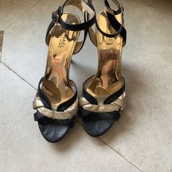 Michael Kors Black With Gold Women's Heels Size 8