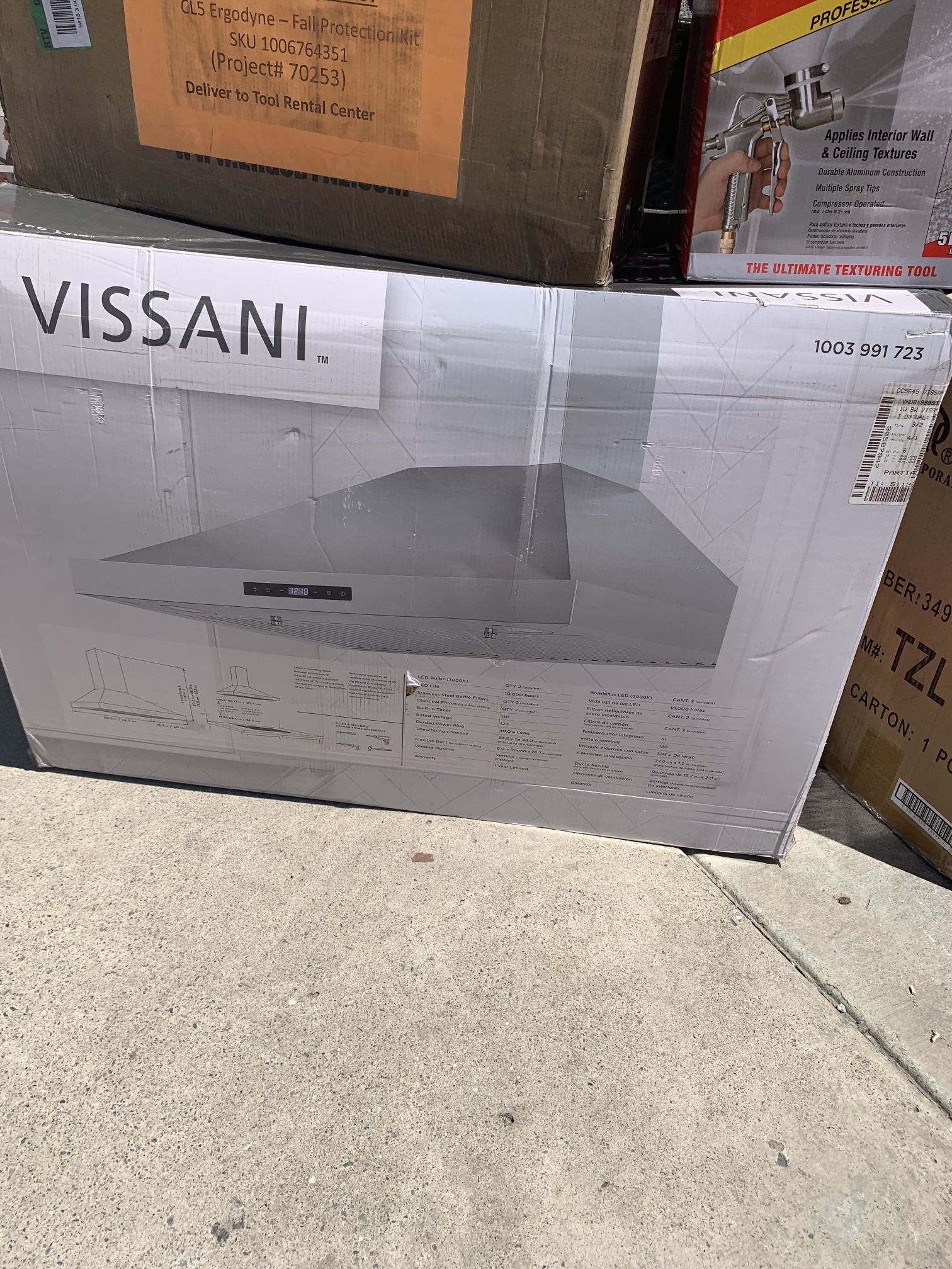 Vissani Siena 30 in. 350CFM Convertible Pyramid Wall Mount Range Hood in Stainless Steel with Charcoal Filter and LED Lighting