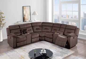 Manual Recliner Sectional - Chocolate Color