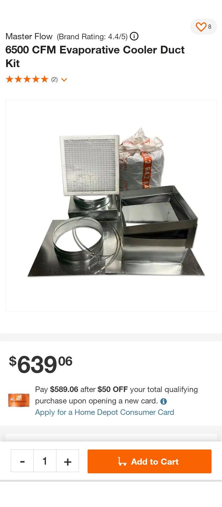 Master Flow 4500 CFM Evaporative Cooler Duct Kit ECDK4500