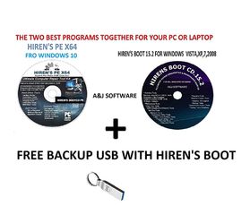 Hiren's Boot CD/DVD PE x64-bit / Hiren’s 15.2 -32-64 bit Software Repair virusTools Suite,latest version 16.3 Best PC Computer Repair