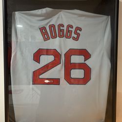 Wade Boggs Autographed Baseball Jersey W/Frame