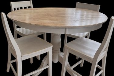 Round Pedestal Dining Table with 4 Chairs