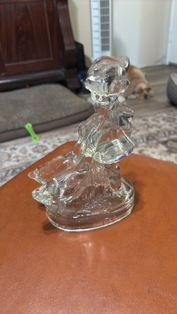 Glass figurine little girl w geese