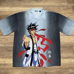 Vintage Roora Classic Sagara Sanosuke Button Up Anime Collared Shirt Mens 2XL