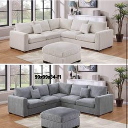 $499 sectional couch with ottoman