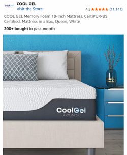 COOL GEL Visit the Store 4.5 4.5 out of 5 stars (11,141) COOL GEL Memory Foam 10-Inch Mattress, CertiPUR-US Certified, Mattress in a Box, Queen, White