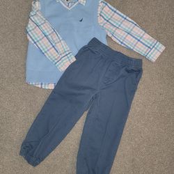 NAUTICA long Sleeves, Sweater Vest And Pants 3T Boys