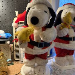1997 Santa's Best Holiday Animation Peanuts Snoopy & Woodstock W/ New Adapter