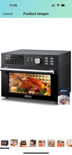 Kitchen in the box 32QT Extra Large Air Fryer Toaster Oven Combo, 21-in-1 Countertop Convection Toaster Oven with Rotisserie and Dehydrate, 6 Accessor