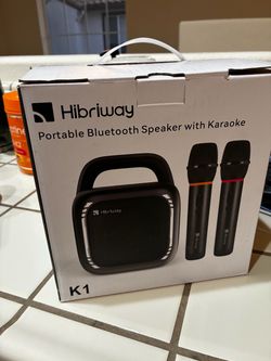 Hibriway K1 Portable Bluetooth Karaoke Speaker with 2 Wireless Microphones