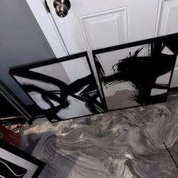 Abstract Black & White Art Prints (Set of 2)