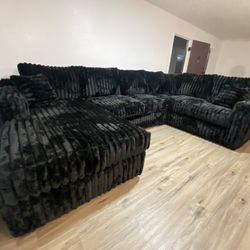 Brand New Super Comfy Plush Corduroy Sectional Set 