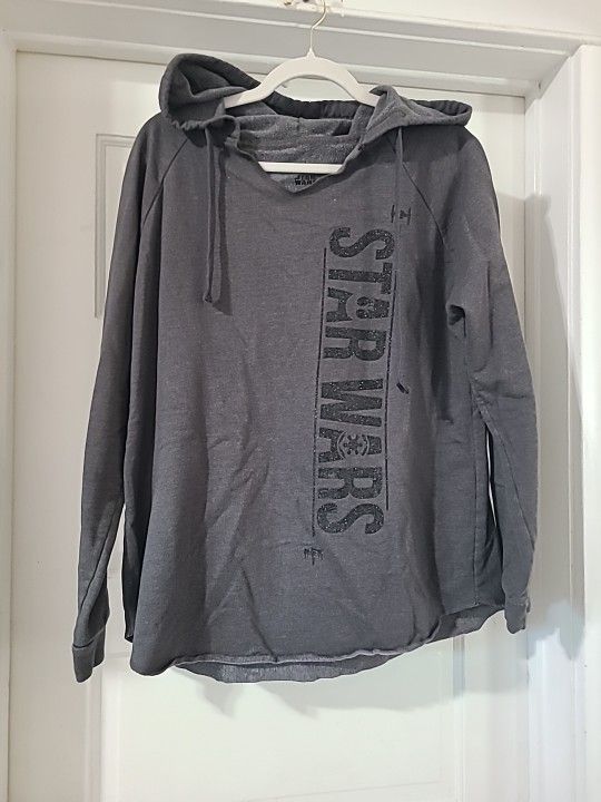 Disney Parks Star Wars Tunic Light Hoodie Womens Size L Gray