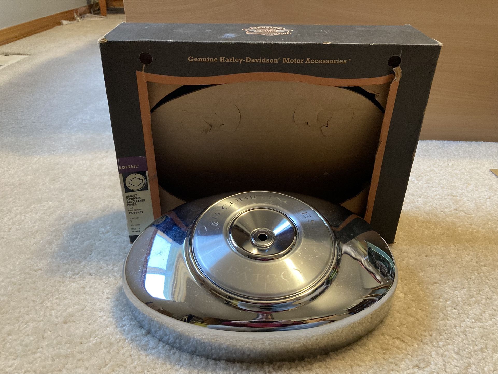 Harley Davidson Chrome Air Cleaner Cover 29754-01 88 Cubic Fat Boy Cover