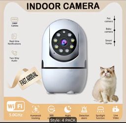 4 Pack WiFi Indoor Security Camera 360 Pan/Tilt Baby Pet Monitor