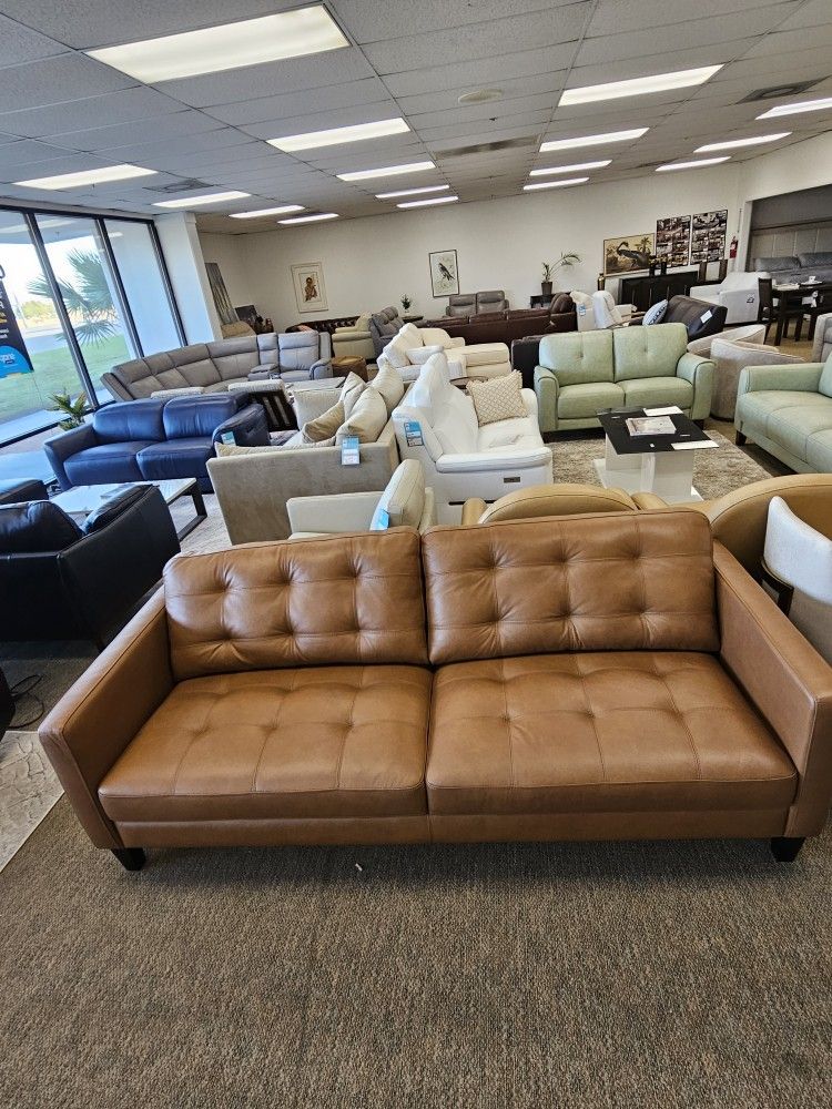 100% Real Leather Sofa-Pezley