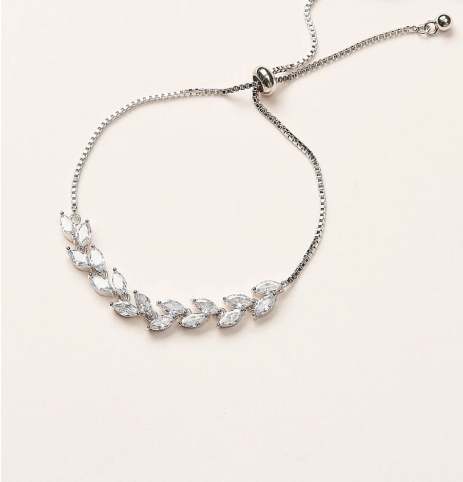 Floral Leaf Wedding Bracelet