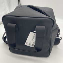 LEONORE Lunch Bag, Insulated Cooler, Stylish Vegan Leather Tote (BLACK) *NEW*