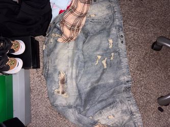 Light Wash Distressed Denim Jeans