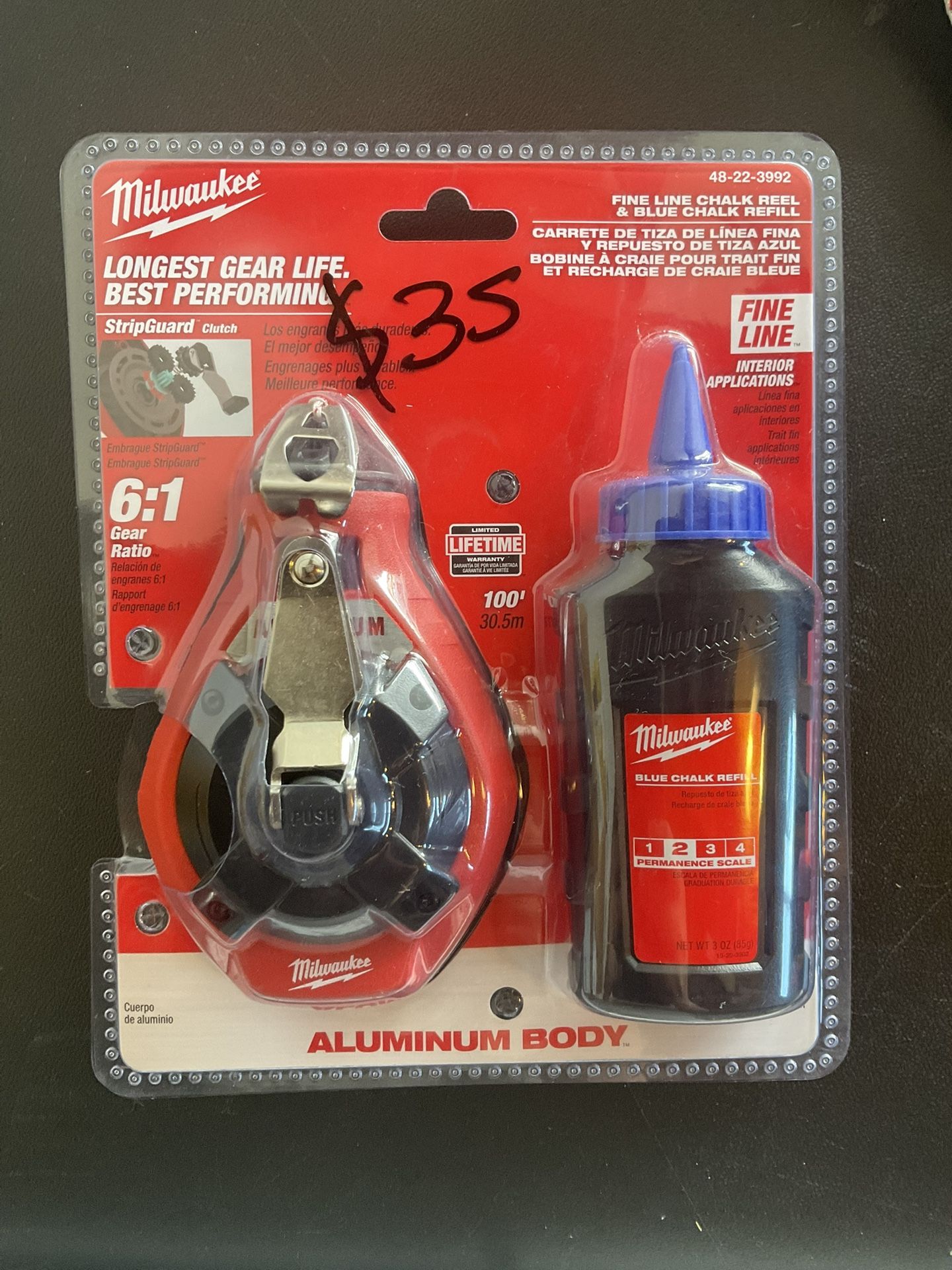 Milwaukee Fine Line Chalk Reel W/Refill