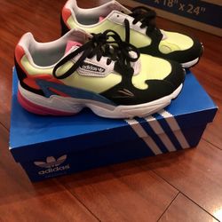 ADIDAS FALCON W Running Shoes /Sneakers . Multicolor  CG6210  Women’s / US 6 .5  ( PLEASE SEE ALL PICTURES ) 