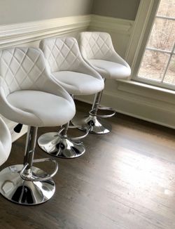 New 3 white modern bar stools