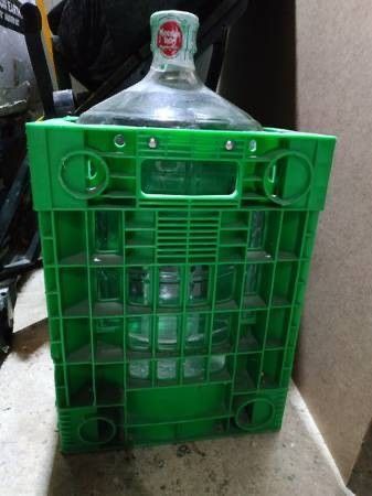 Vintage Five Gallon Glass Bottle Jug Crate/Carrier plus Five Gallon Glass Jug Bottle For Additional Fee!