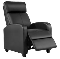 Black Faux Leather Recliner Chair