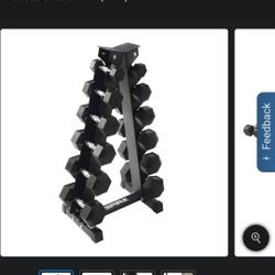 Inspire Fitness 5lb thru 30lb Rubber Hex Dumbbell Set With Rack 