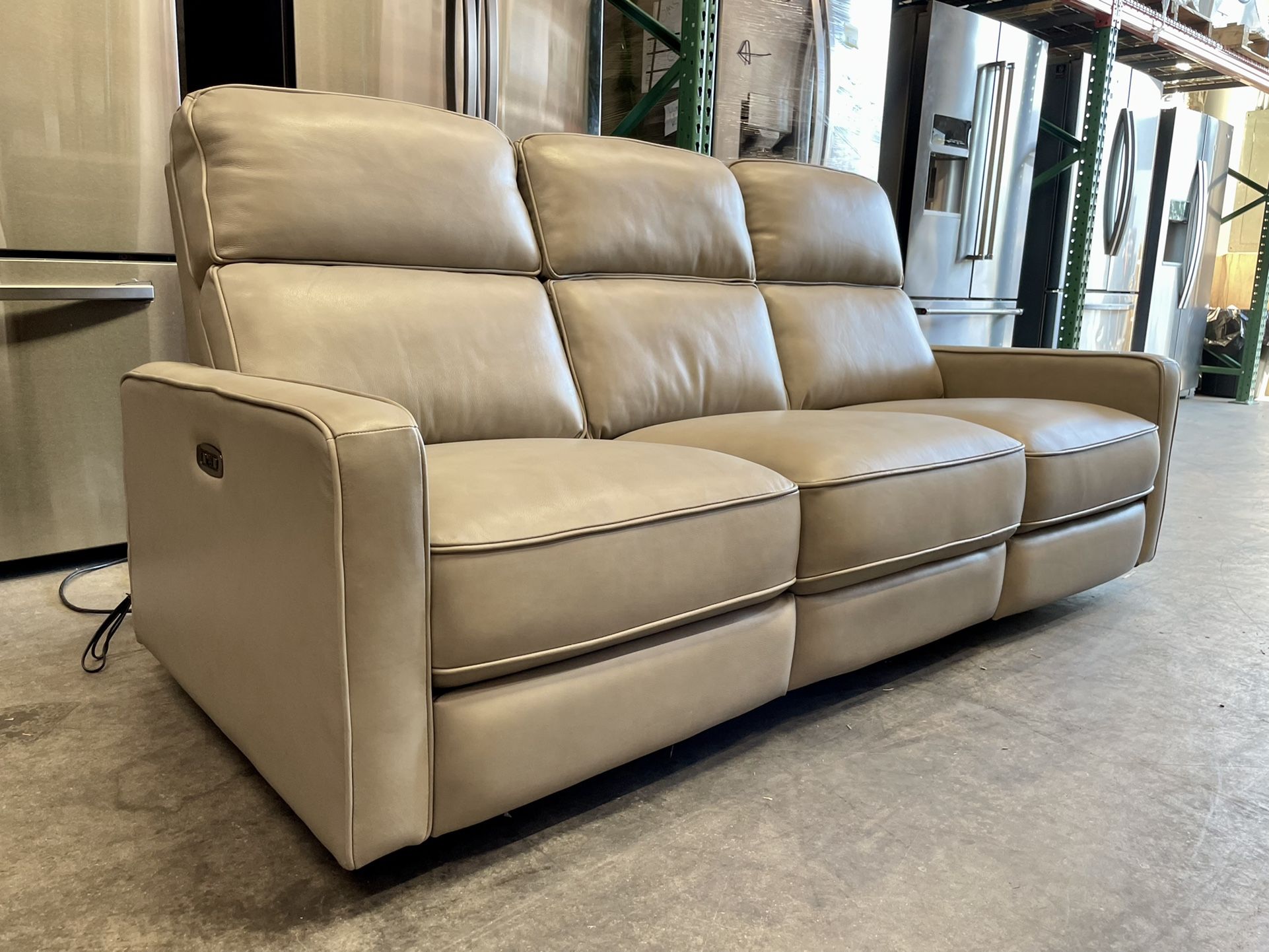 Jackston Leather Power Reclining Sofa with Power Headrest, Tan