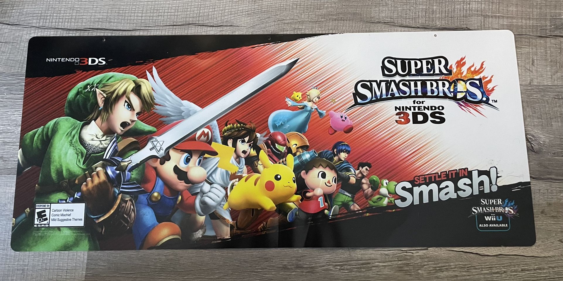 SUPER SMASH BROTHERS NINTENDO 3DS WII U NFS STORE DISPLAY ZELDA MARIO