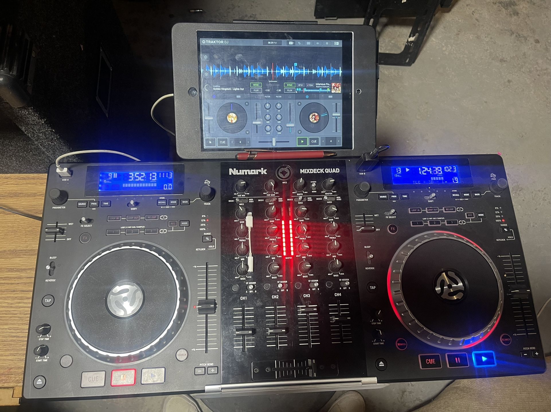 Numark Mix deck Quad 4 Channel Cdj Dj Controller