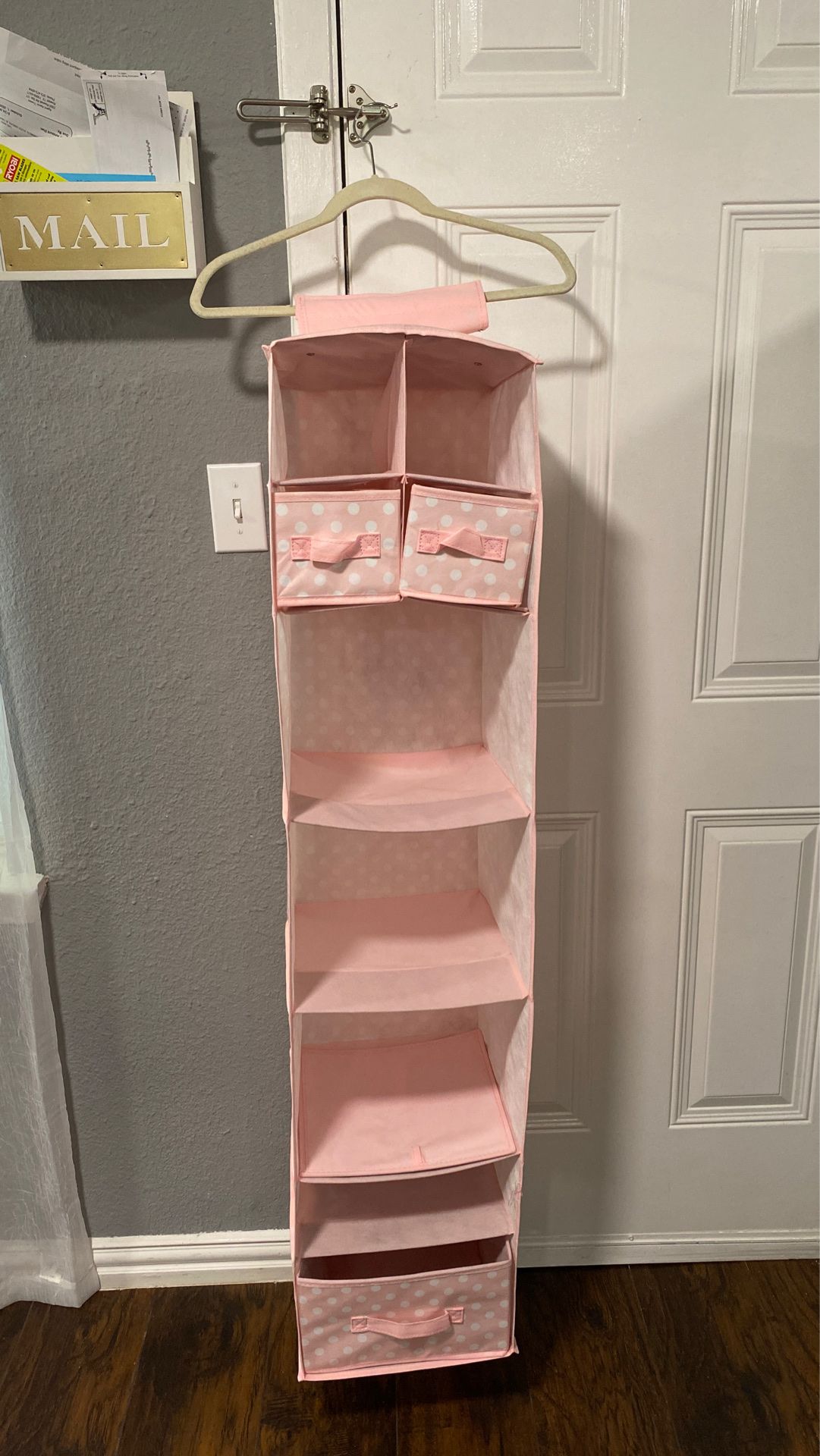 Pink closet storage organizer