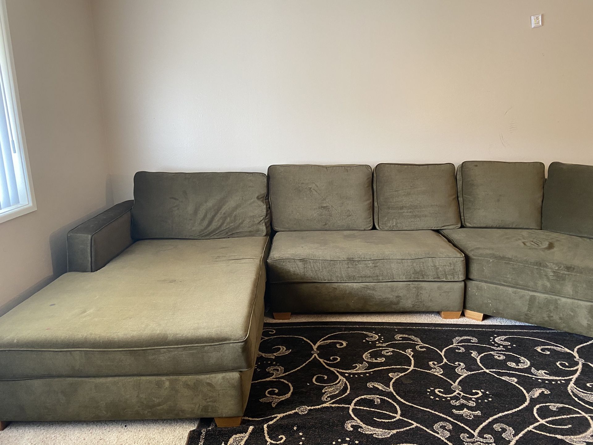 Green couch!! Worth $3200 on sale