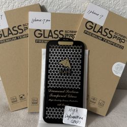 iPhone 13, 14, 15, 16, 17,  High Definition Tempered Glass Top Quality, W/installation kits