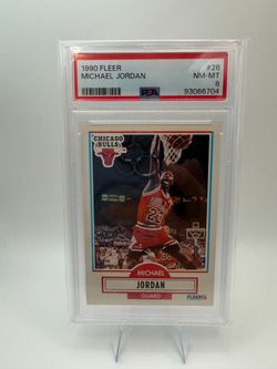 Fleer 1990 Fleer Michael Jordan Chicago Bulls PSA 8 Graded #26